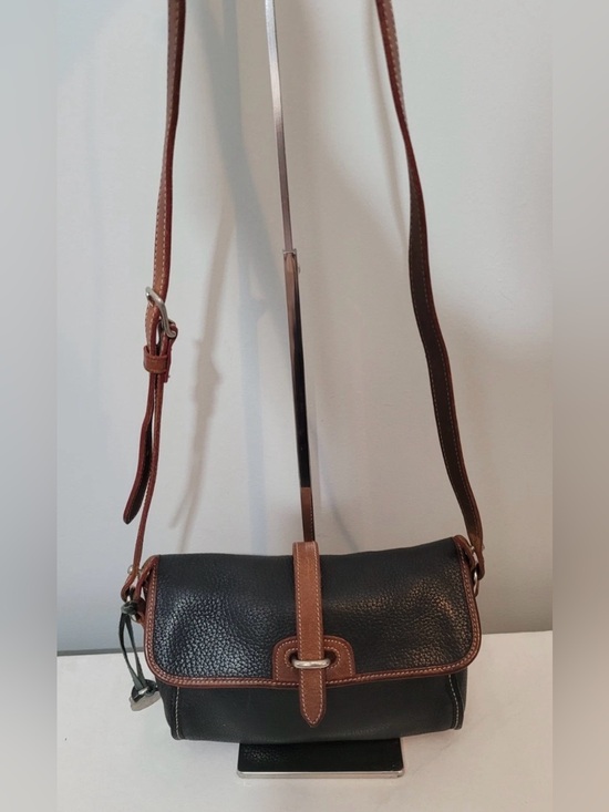 Dooney & Bourke Handbags - Vintage Dooney & Bourke AWL Black & Brown Leather Crossbody Bag